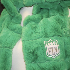 Kelly Green Fluffy Sleeveless Vest with Hood