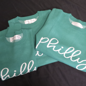 Primitive Boutique “Philly” White Script Sweater