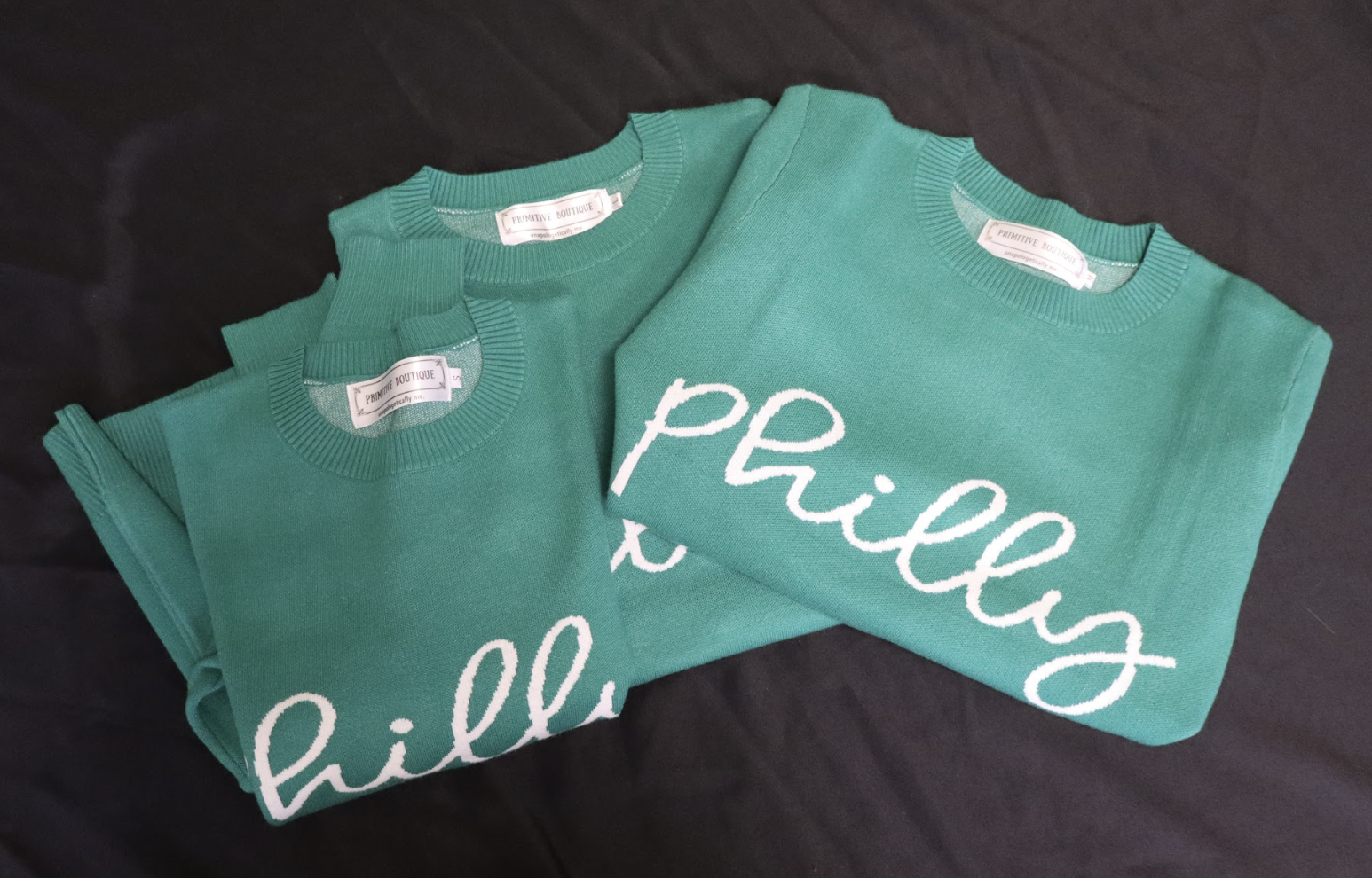 Primitive Boutique “Philly” White Script Sweater